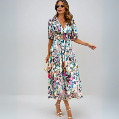 Flore - Elegant Dress with Floral Pattern