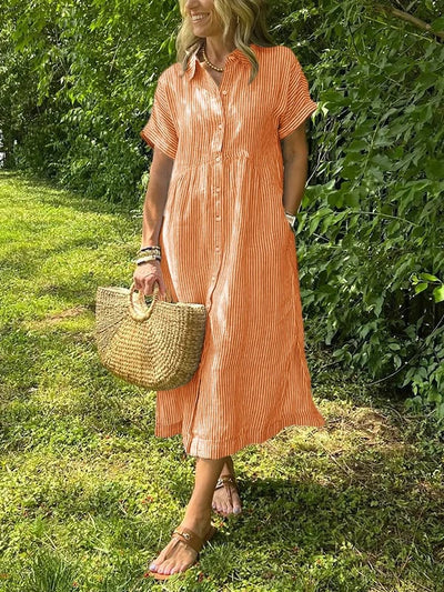 THALESSIA – STRIPED SHIRT DRESS