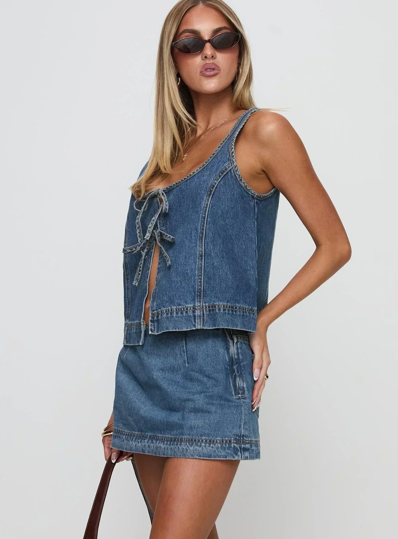 COURTNEY – RYDER DENIM TOP AND SKIRT SET