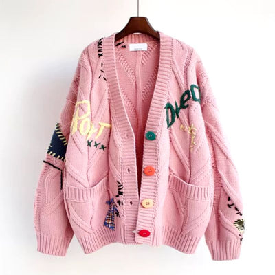 Patcha | Oversized Embroidered Knit Cardigan