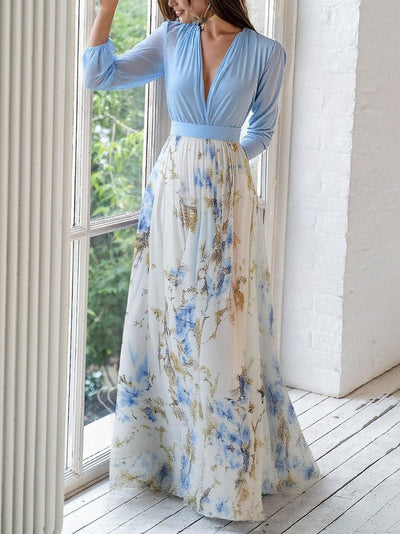 AZELINA – LONG DRESS WITH FLORAL PRINT