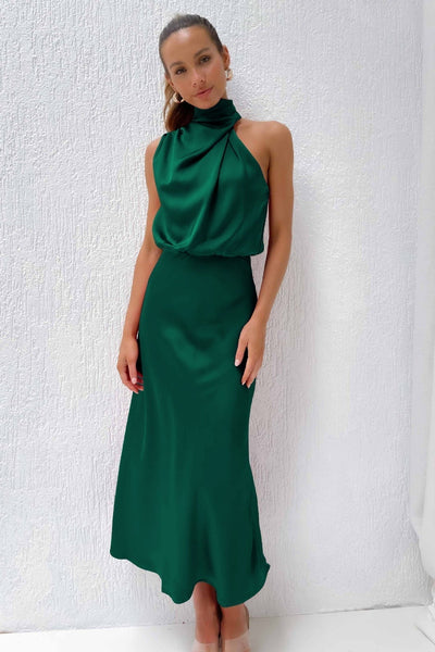 NAYLIRA – MIDI DRESS WITH OFF-THE-SHOULDER DESIGN