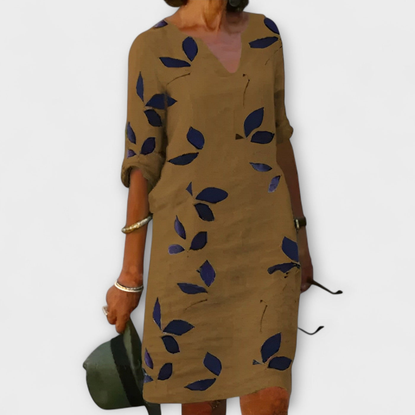 RILAYA – LEAF PRINT FLOW DRESS