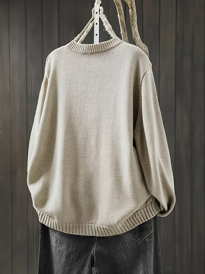 Sofia | Multi-Button Ribbed Knit Crew Cardigan