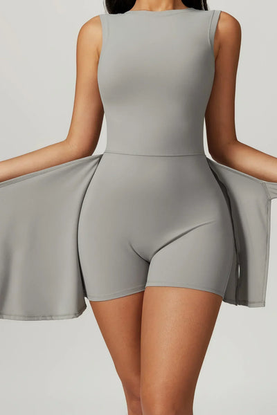 Celeste – High Collar Dress with Integrated Shorts