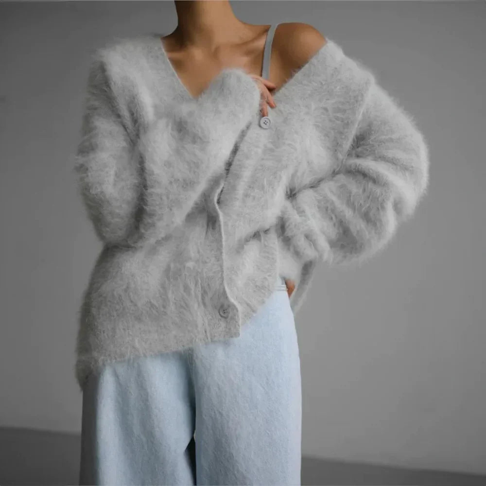 Marisol | Oversized Fluffy Knit Cardigan