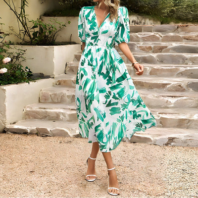 CRESSELLE – V-NECK MIDI DRESS