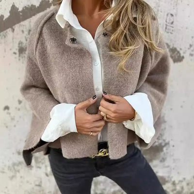 Layla - Wool Cardigan with Round Neck