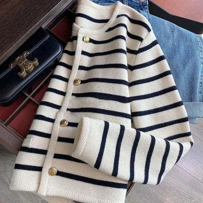 Nyla | Striped Button-Up Cardigan