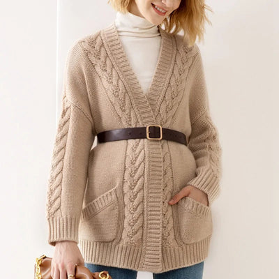 Sylvia | Oversized Cable Knit Cardigan