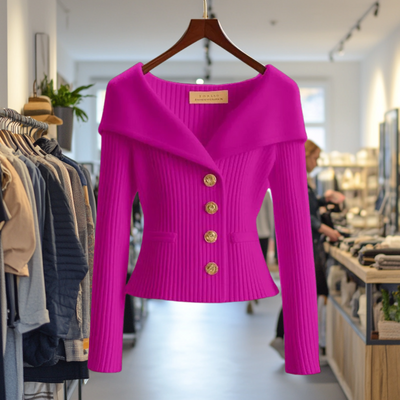 Clara  - Bold Buttoned Sweater Jacket
