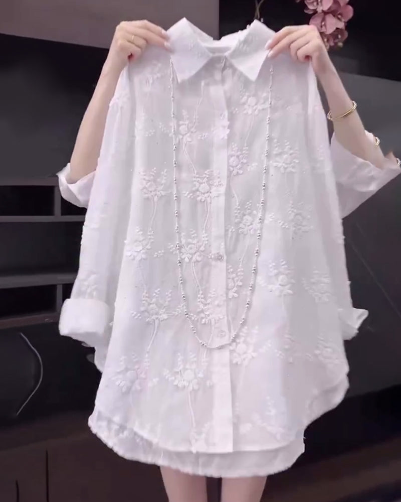 ZORYA – EMBROIDERED SOLID COLOR SHIRT