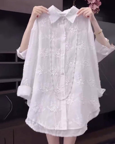 ZORYA – EMBROIDERED SOLID COLOR SHIRT