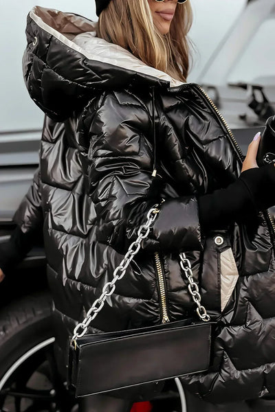 Savrani - Elegant winter coat with hood and padding