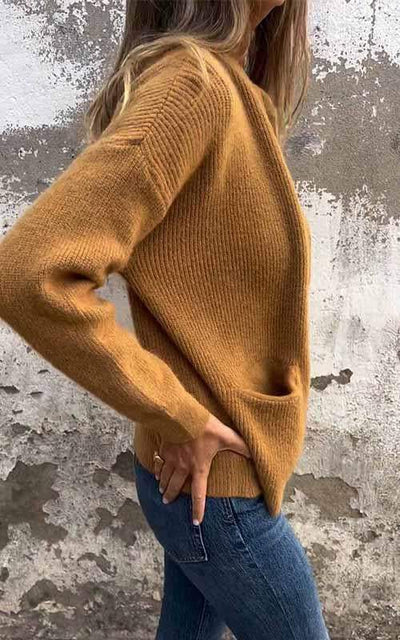 Odile | Zip-Front Ribbed Knit Cardigan