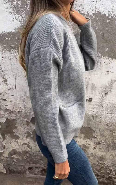Odile | Zip-Front Ribbed Knit Cardigan