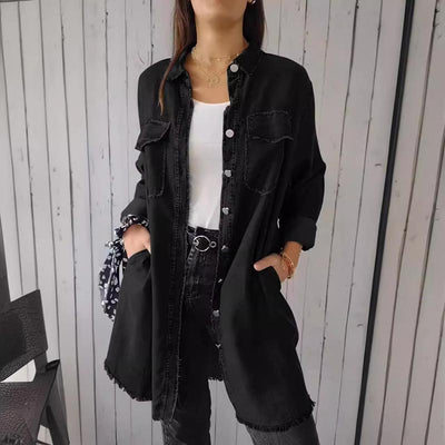 SHAVONNE – SHIRT DENIM WITH LAPEL JACKET